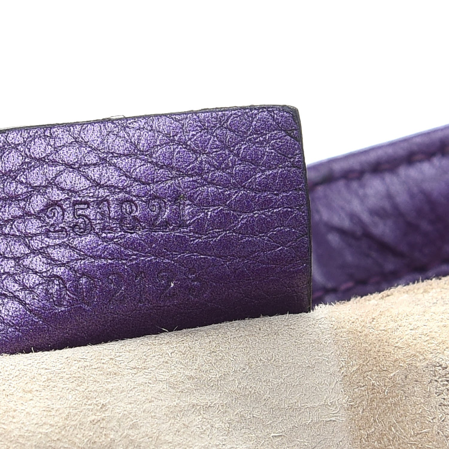 Gucci Metallic Pebbled Calfskin Small 1973 Chain Shoulder Bag Purple 6 of 8