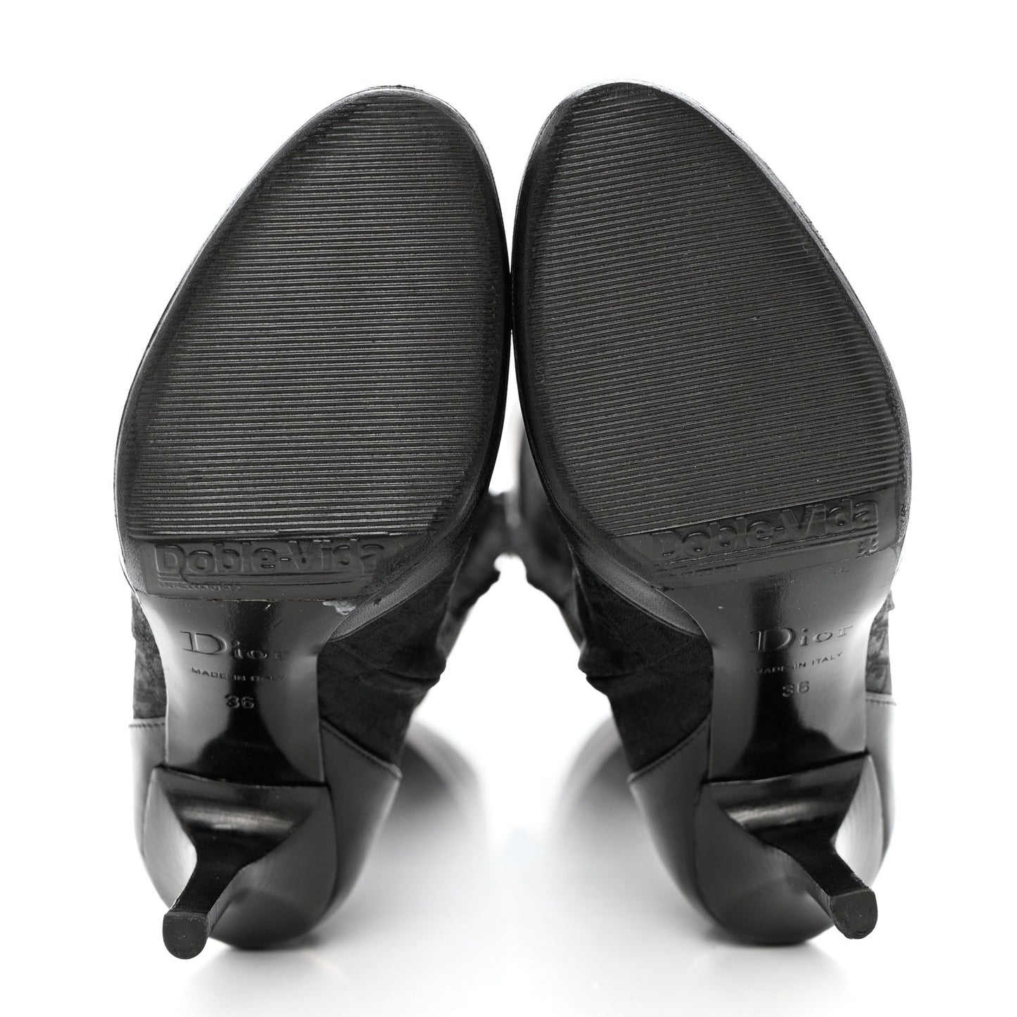 Monogram Buckle Tall Boots 36 Black