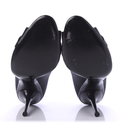 Gucci Satin Crystal Peep Toe Pumps 9.5 Black 5 of 9