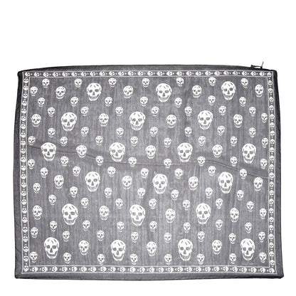 Alexander McQueen Silk Chiffon Skull Scarf Black Ivory 1 of 4