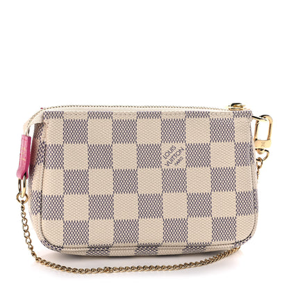 Louis Vuitton Damier Azur 2021 Christmas Animation Hollywood Mini Pochette Accessories Fuchsia 3 of 11
