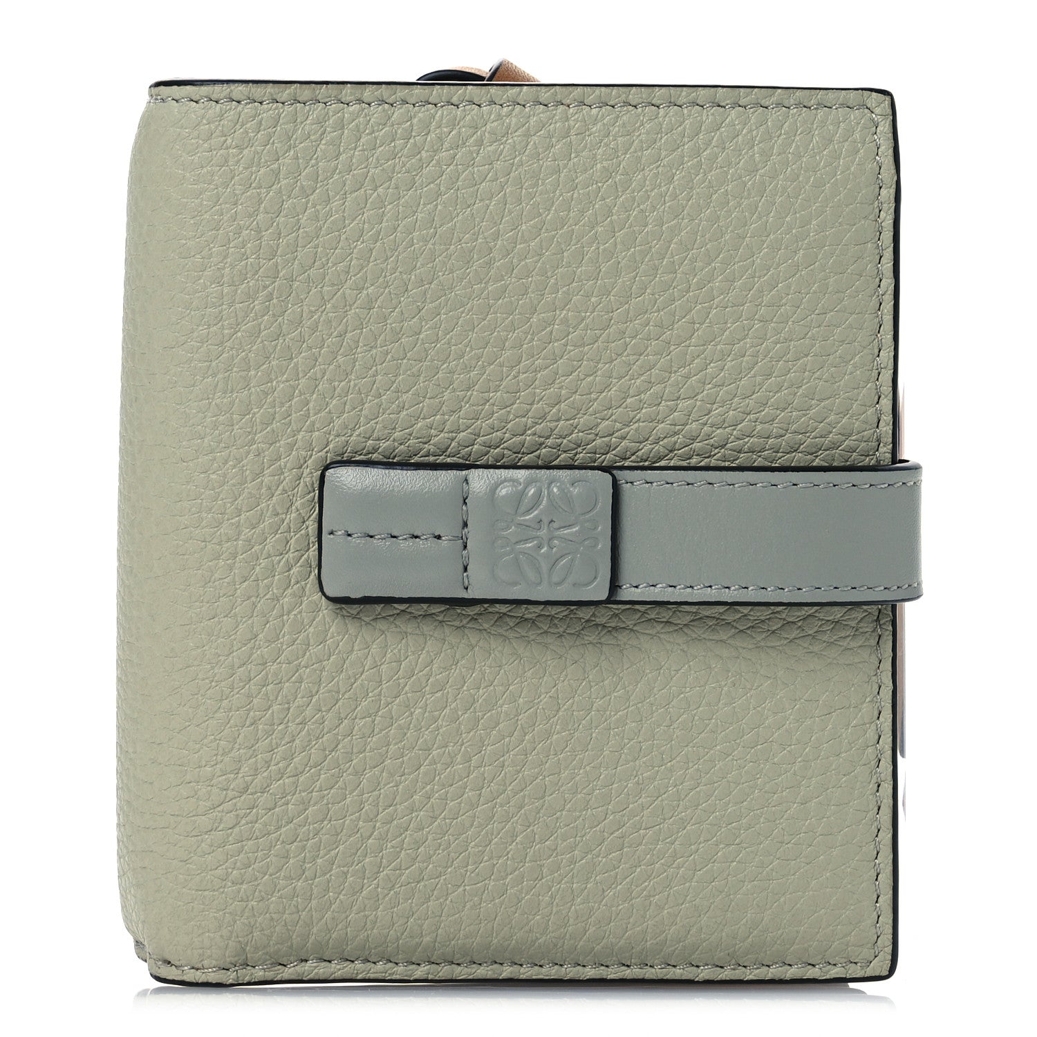Loewe Grained Calfskin Compact Zip Wallet Marble Green Ash 1 of 10