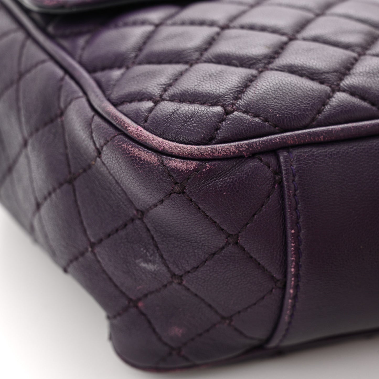 Lambskin Watersnake Embellished Lucia Shoulder Bag Purple