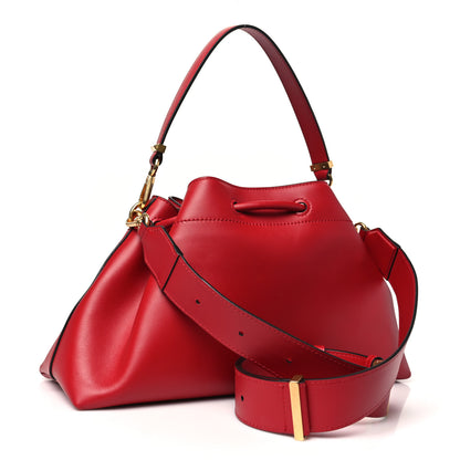 Jimmy Choo Soft Shiny Calfskin Bon Bon East West Bucket Bag Ruby Red 3 of 9