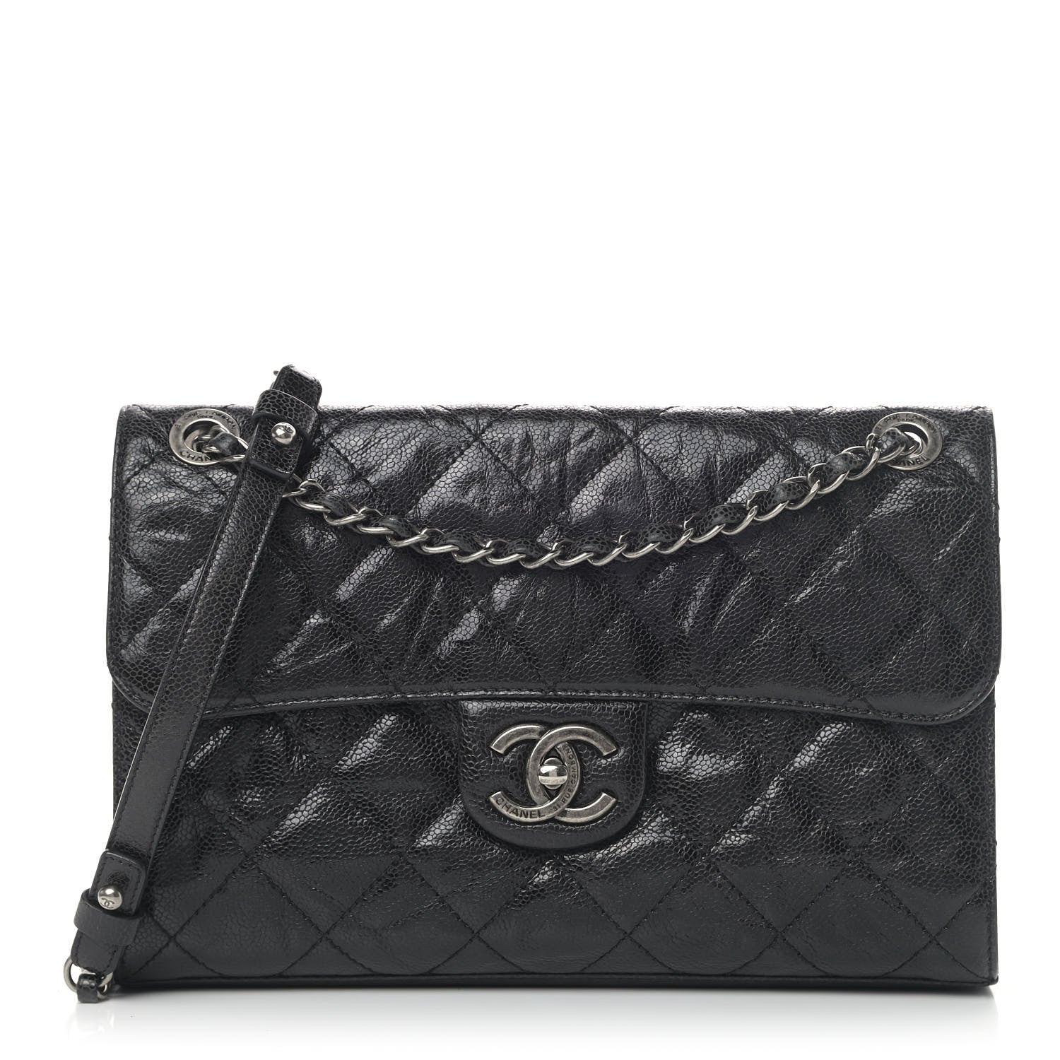 Chanel Crumpled Grained Calfskin Medium CC Crave Flap Black 1 of 6