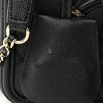 Chanel Caviar Quilted Small CC Filigree Vanity Case Black 11 of 12