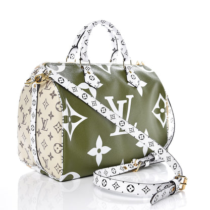 Louis Vuitton Monogram Giant Speedy Bandouliere 30 Kaki Beige 4 of 10