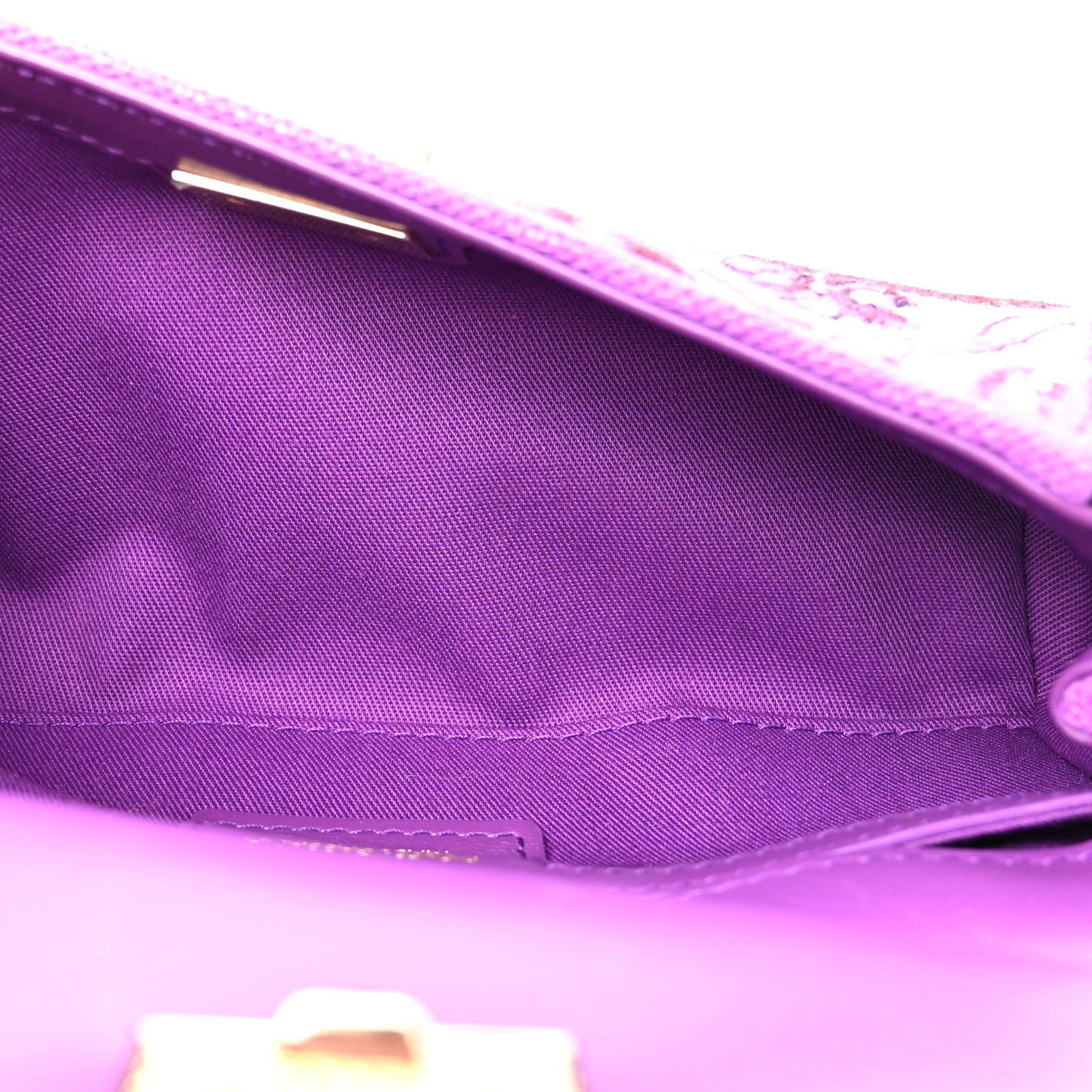 Dolce & Gabbana Canvas Embroidery Majolica Small Sicily Handbag Purple 4 of 9