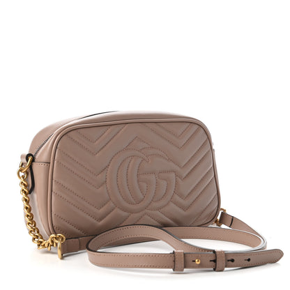 Gucci Calfskin Matelasse Small GG Marmont Chain Shoulder Bag Porcelain Rose 3 of 10