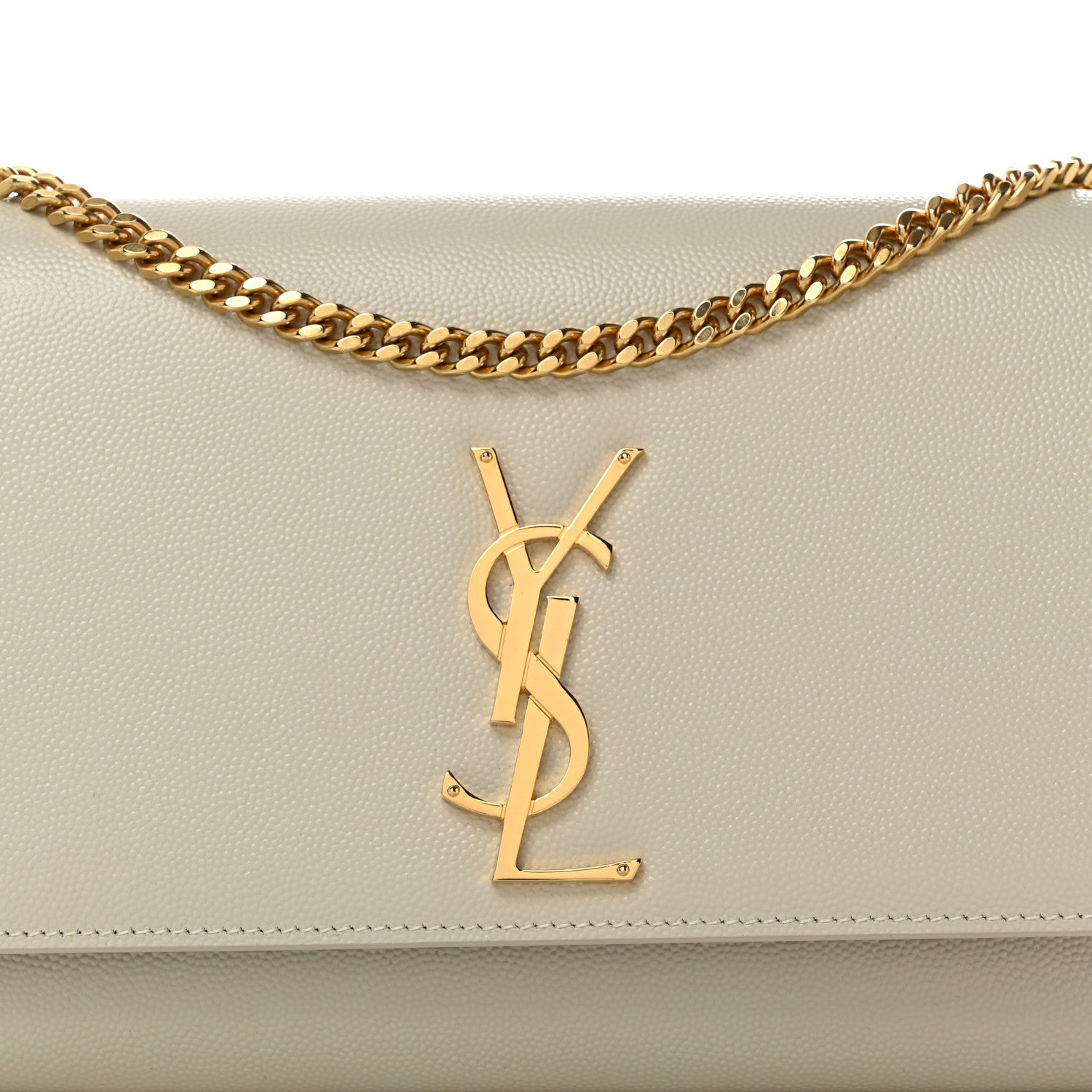 Saint Laurent Grain De Poudre Medium Classic Monogram Kate Satchel Crema Soft 9 of 11