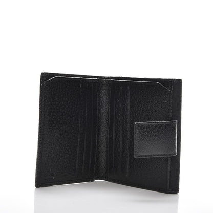 Gucci Monogram Textured Calfskin Metal Bar French Flap Wallet Black 6 of 8