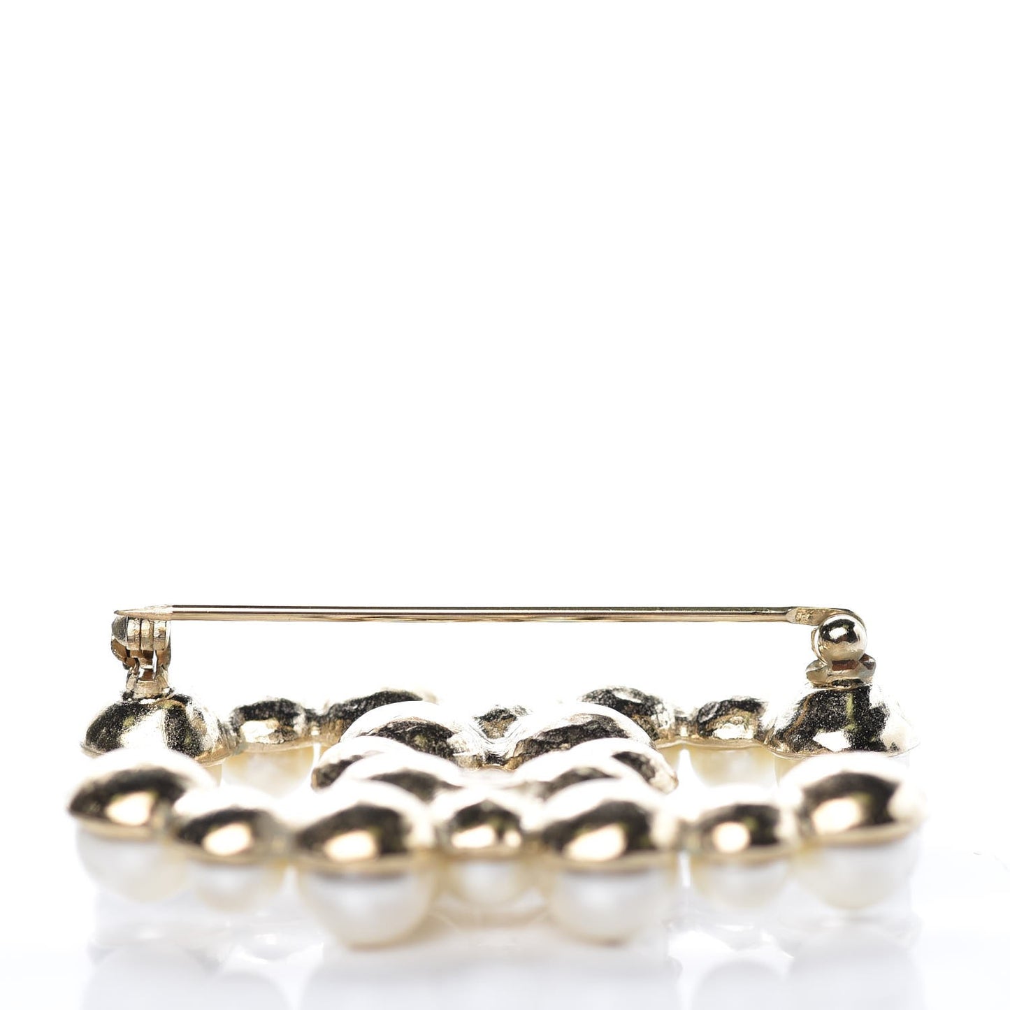 Pearl CC Brooch Pin Gold