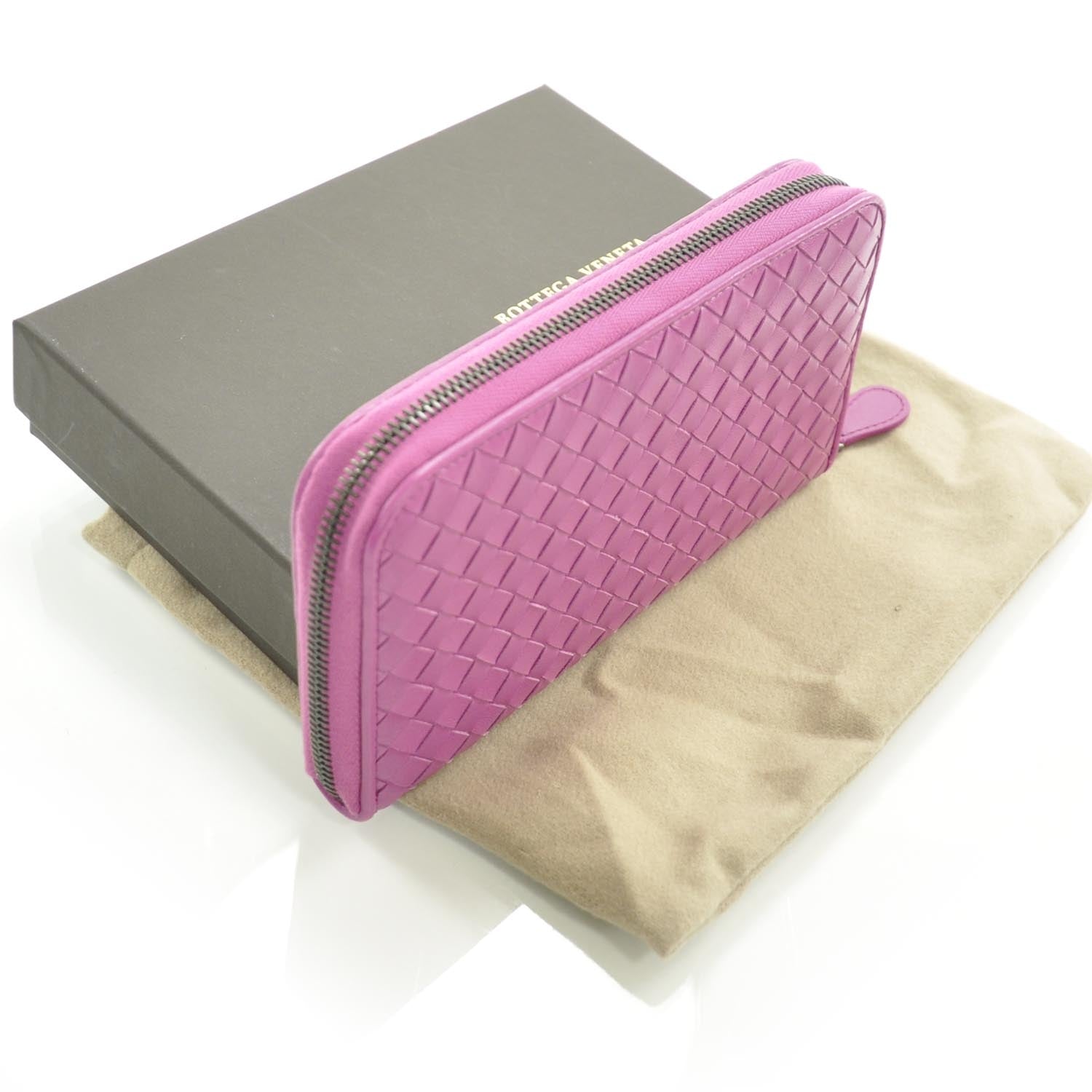 Bottega Veneta Nappa Intrecciato Zip Around Wallet Ametista 3 of 9