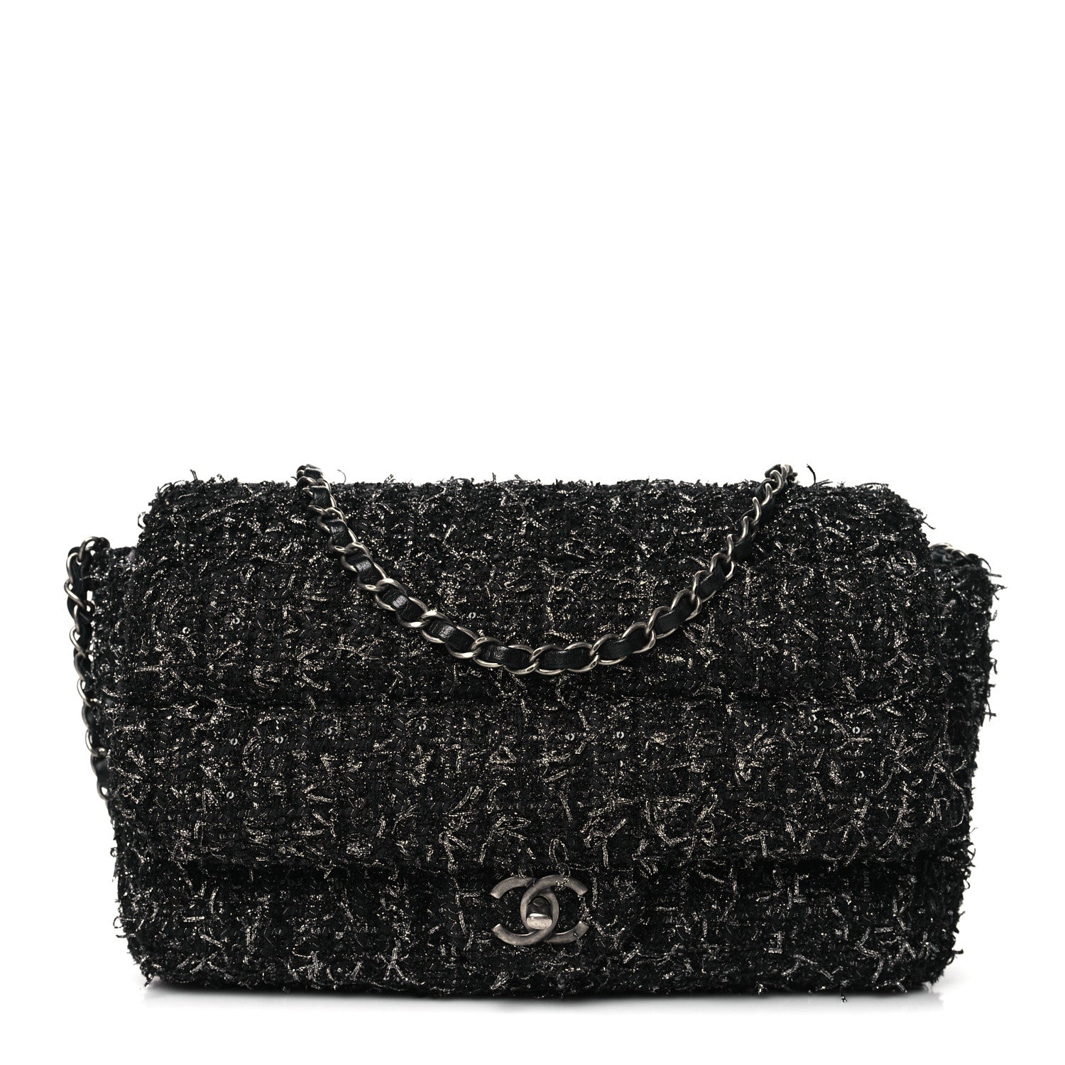 Chanel Glittered Tweed Quilted Jumbo Flap Multicolor 1 of 10