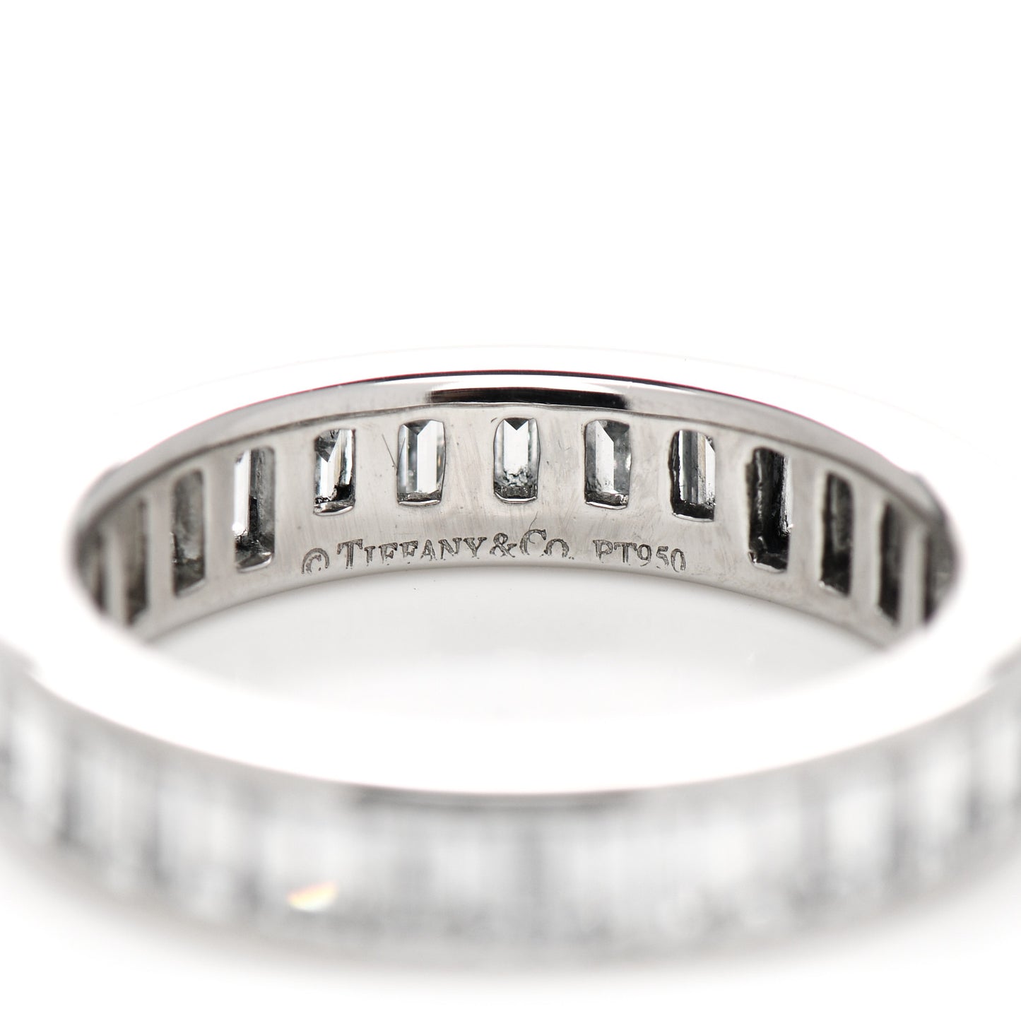Platinum Diamond 4mm Channel-Set Baguette Eternity Band Ring 50 5.5