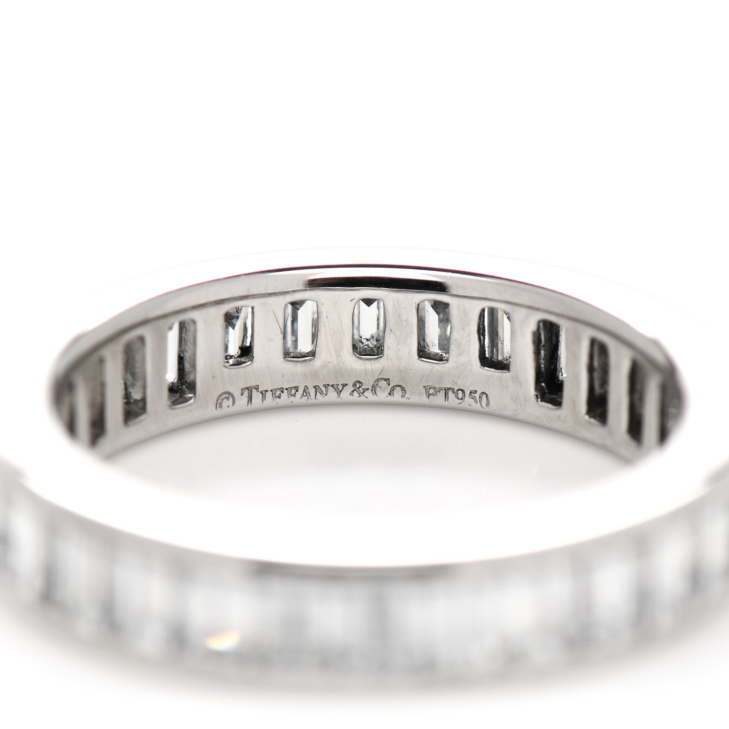 Tiffany Platinum Diamond 4mm Channel-Set Baguette Eternity Band Ring 50 5.5 4 of 5