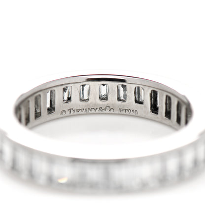 Tiffany Platinum Diamond 4mm Channel-Set Baguette Eternity Band Ring 50 5.5 4 of 5