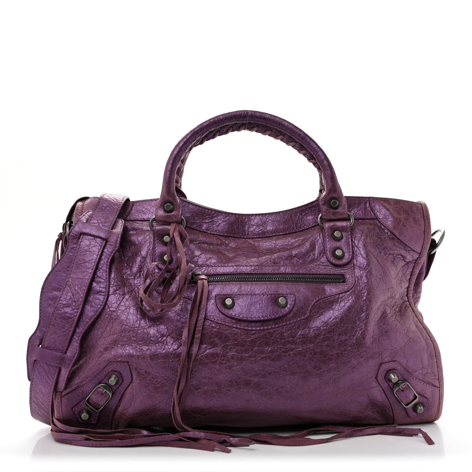 Balenciaga Agneau Classic Hardware City Metallic Purple 1 of 15