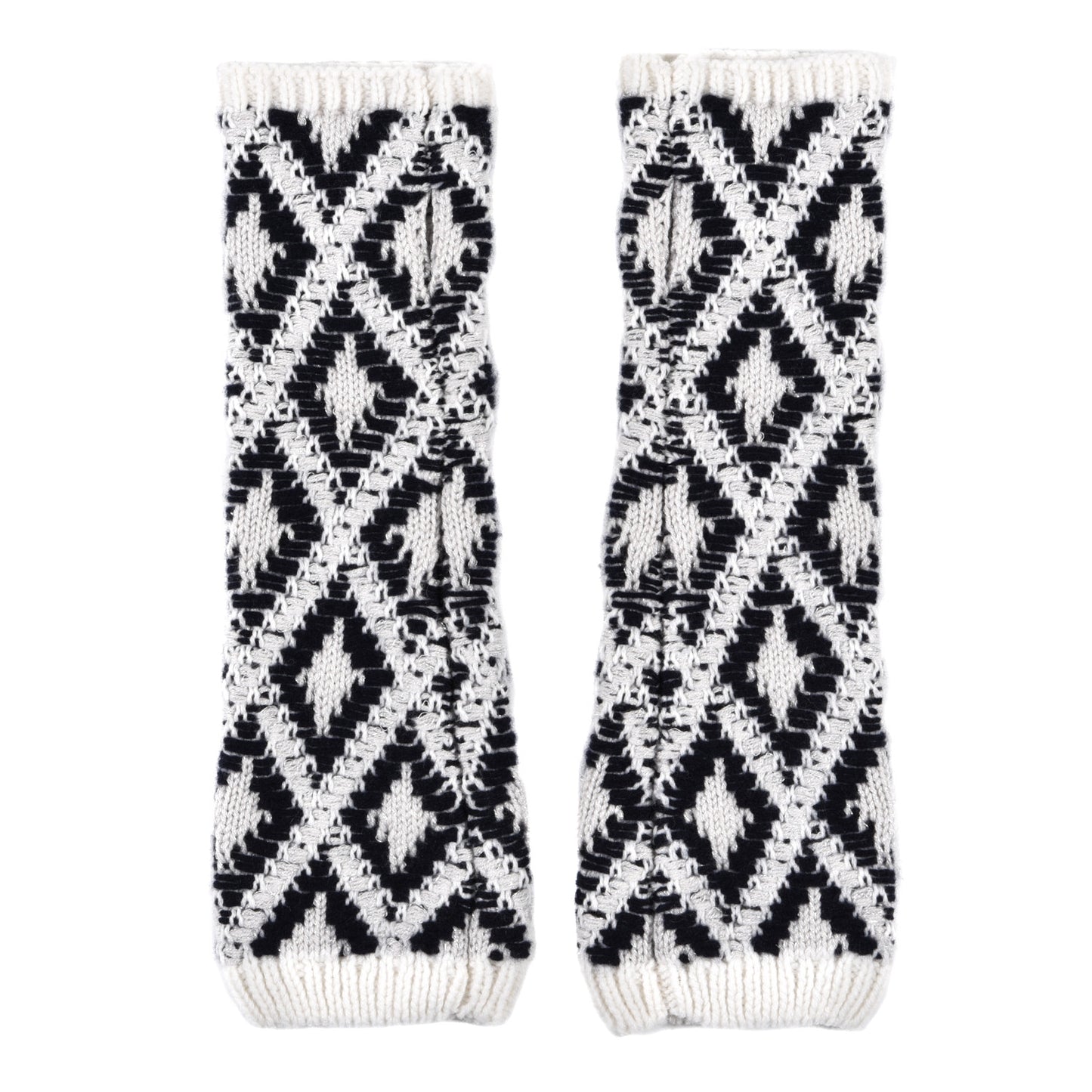 Cashmere Blend CC Beanie Hat With Gloves Set White Navy Blue