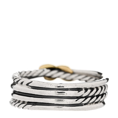 David Yurman Sterling Silver 18K Yellow Gold 6mm X Crossover Ring 51 5.75 3 of 5