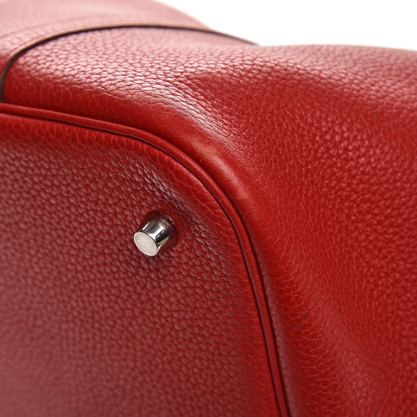 Taurillon Clemence Picotin Lock 22 MM Rouge Casaque