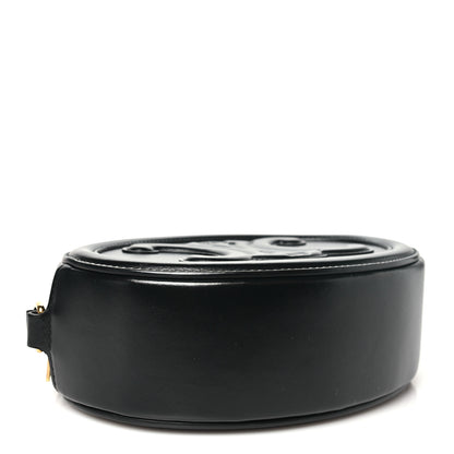 Celine Smooth Calfskin Cuir Triomphe Oval Bag Black 4 of 9