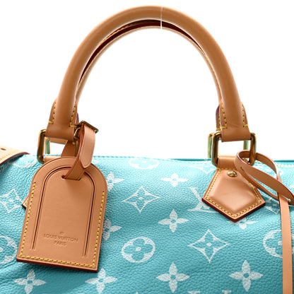 Louis Vuitton Calfskin Monogram Speedy P9 Bandouliere 40 Turquoise 8 of 10