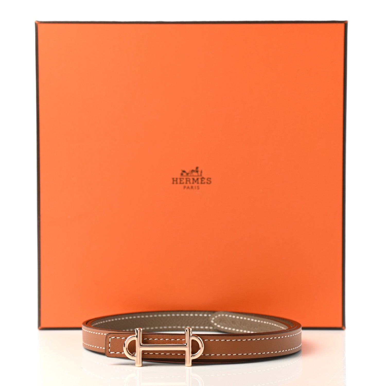 Hermes Swift Epsom 13mm Gamma Belt 85 Gold Etoupe 4 of 4