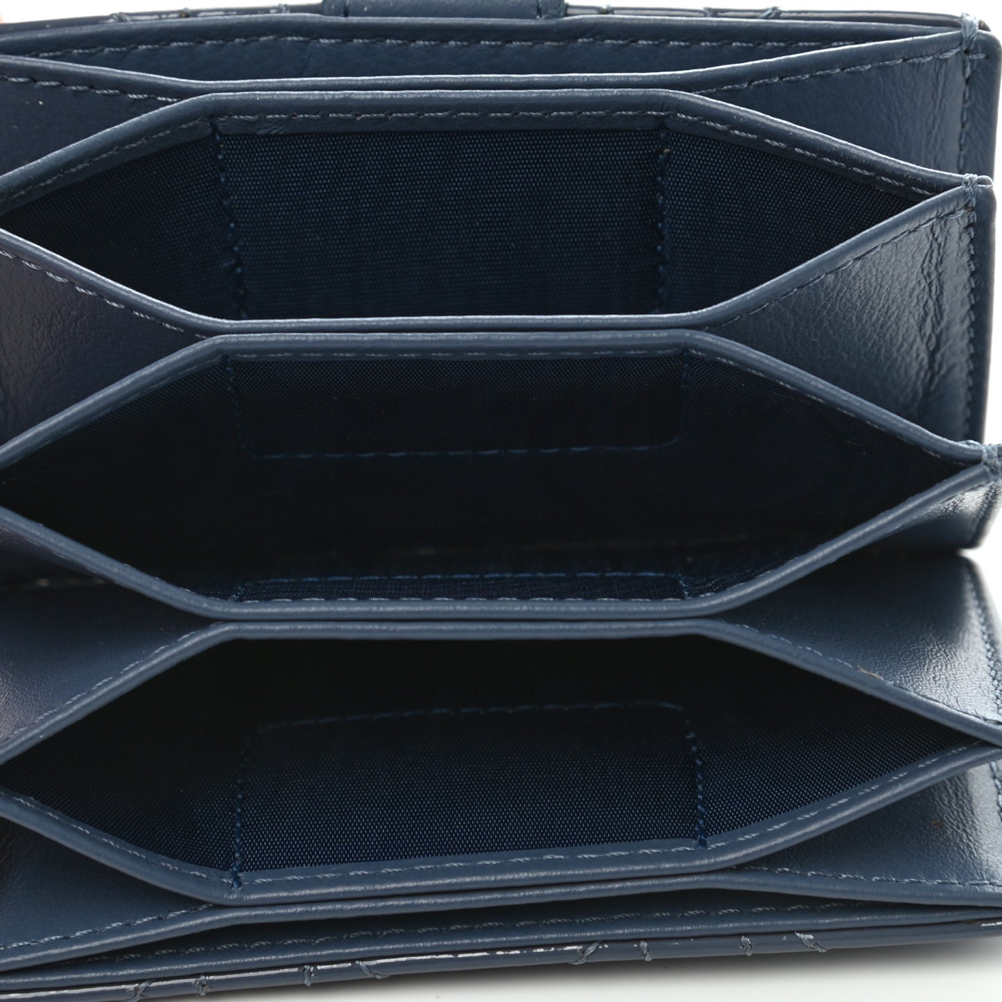 Patent Cannage Lady Dior 5-Gusset Card Holder Blue