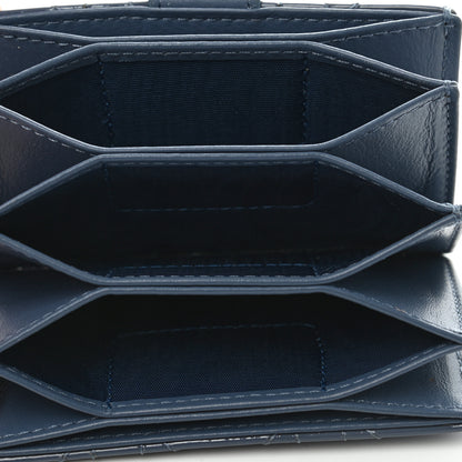 Christian Dior Patent Cannage Lady Dior 5-Gusset Card Holder Blue 5 of 8