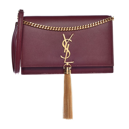 Saint Laurent Smooth Calfskin Classic Monogram Kate Tassel Chain Wallet Pallisandre 1 of 9