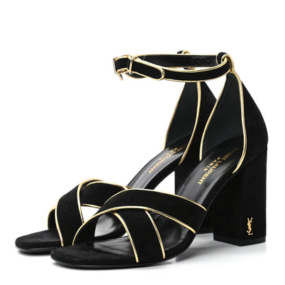 Saint Laurent Suede Babies Sandals 37 Black 3 of 8