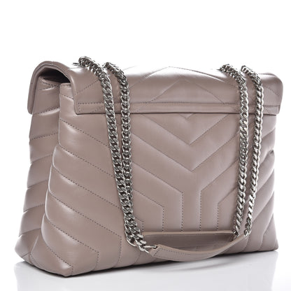 Saint Laurent Calfskin Y Quilted Monogram Medium Loulou Chain Satchel Mink 3 of 9