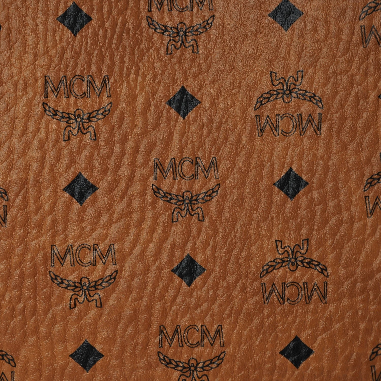 MCM Visetos Medium Anya Top Zip Shopper Tote Cognac 10 of 10