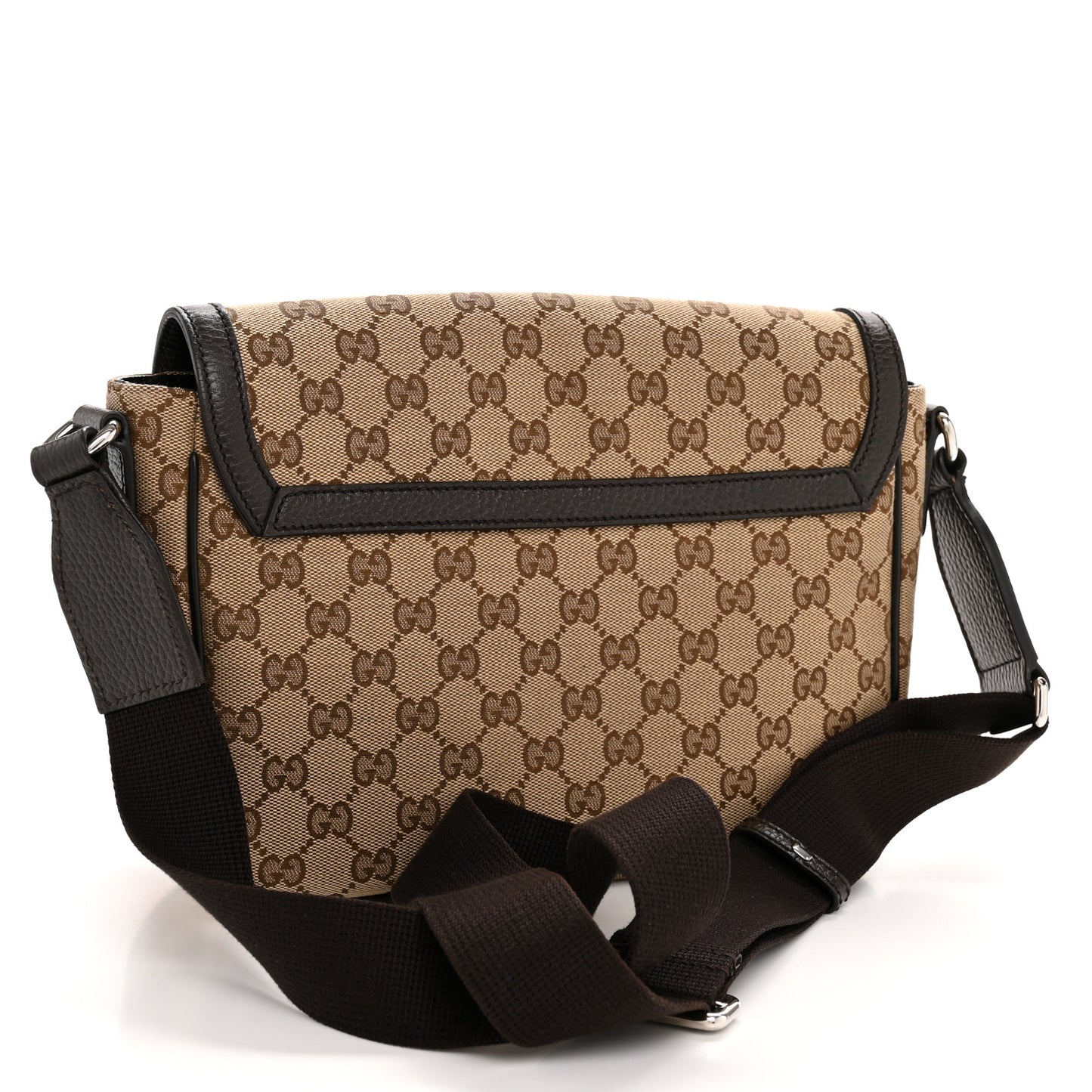 Monogram Flap Messenger Bag Beige Dark Brown