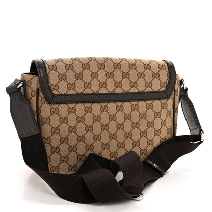 Gucci Monogram Flap Messenger Bag Beige Dark Brown 3 of 13