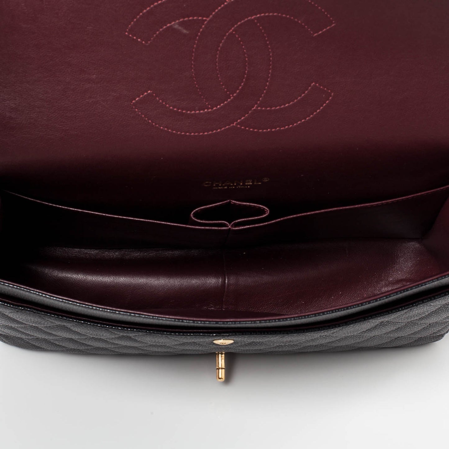 Caviar Quilted Maxi Double Flap Black