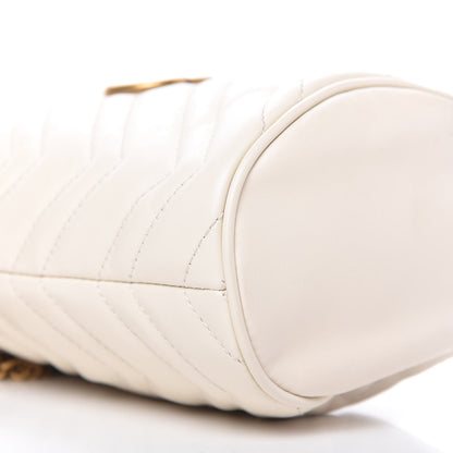 Gucci Calfskin Matelasse Mini GG Marmont 2.0 Bucket Bag White 6 of 10