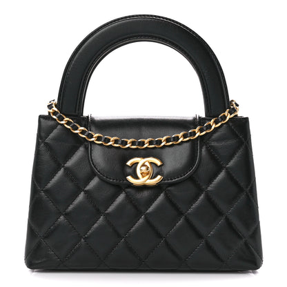 Chanel Shiny Aged Calfskin Quilted Nano Kelly Shopper Black 1 of 11