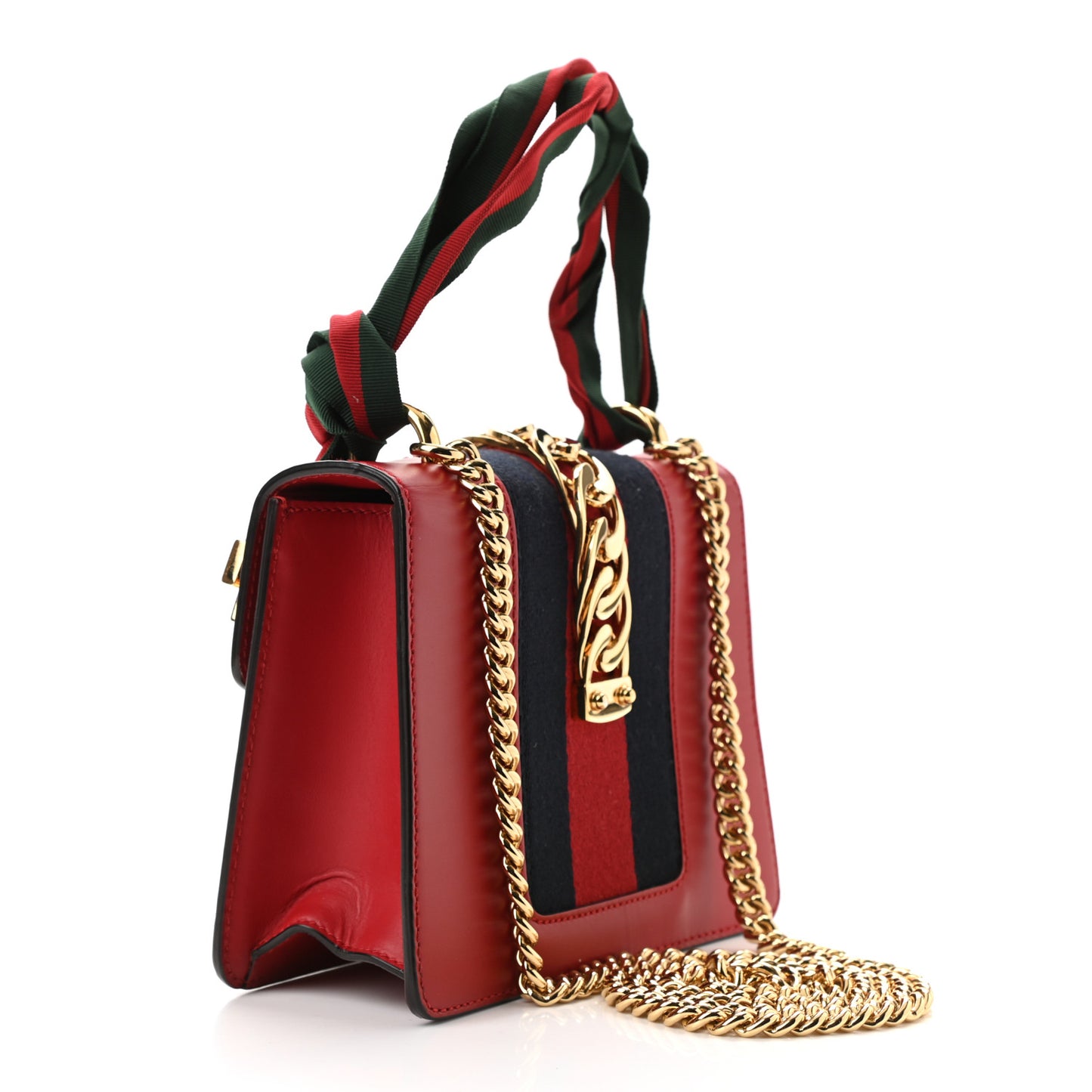Calfskin Mini Sylvie Chain Shoulder Bag Hibiscus Red