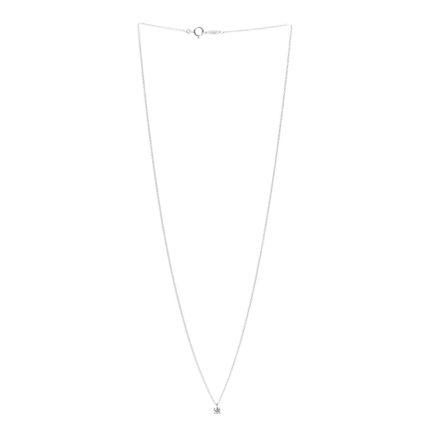 Platinum Diamond .23ct Solitaire Pendant Necklace