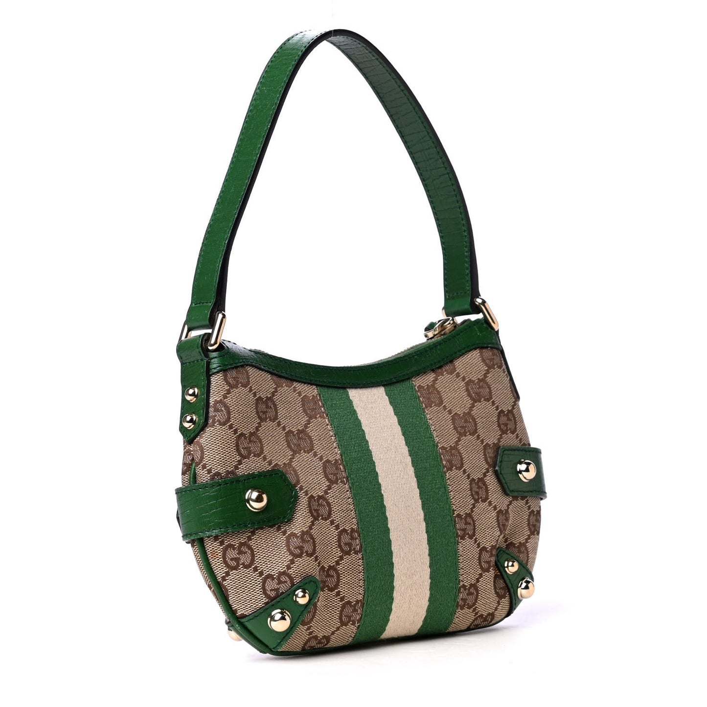 Monogram Web Horsebit Small Shoulder Bag Green