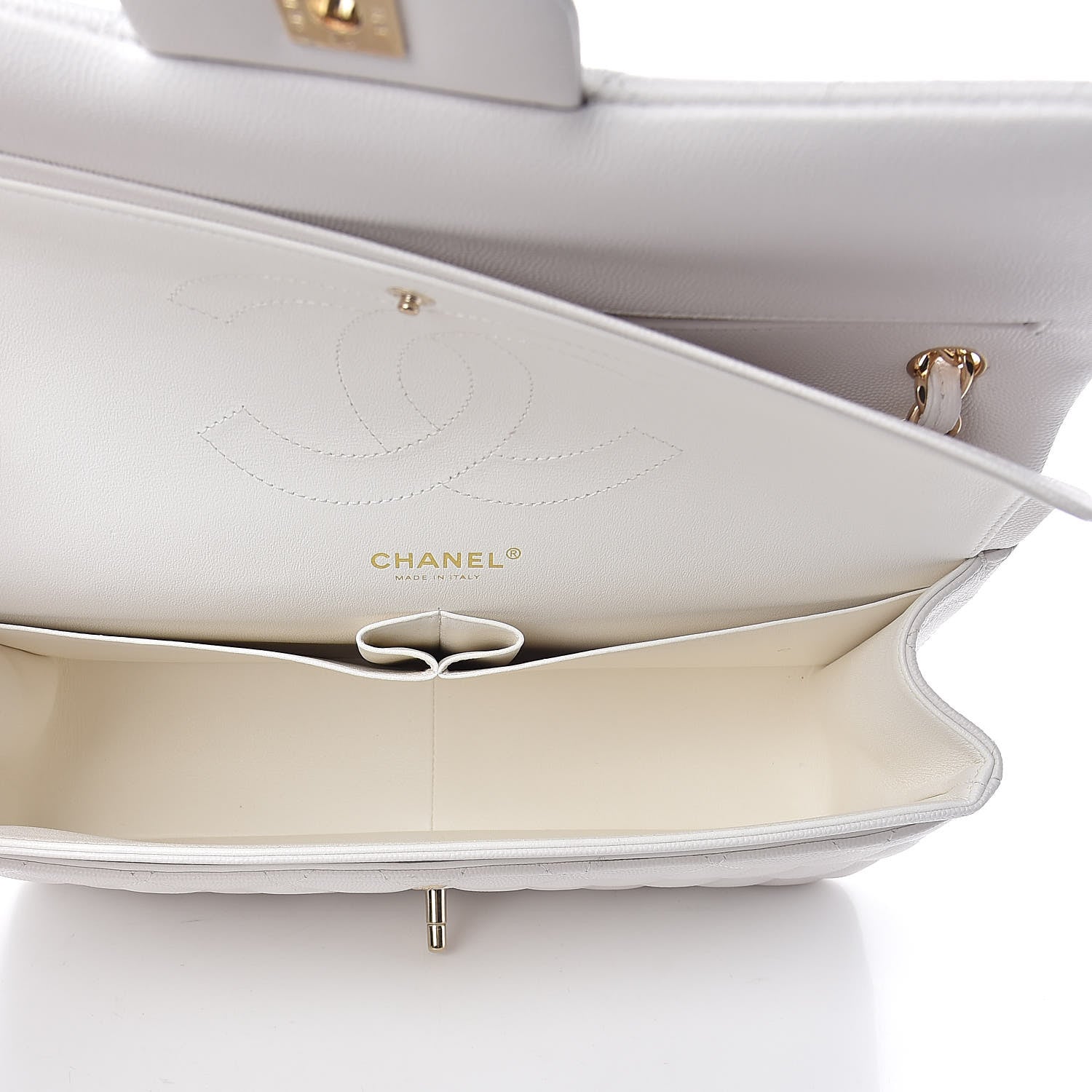 Chanel Caviar Quilted Jumbo Double Flap White 5 of 12