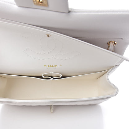 Chanel Caviar Quilted Jumbo Double Flap White 5 of 12