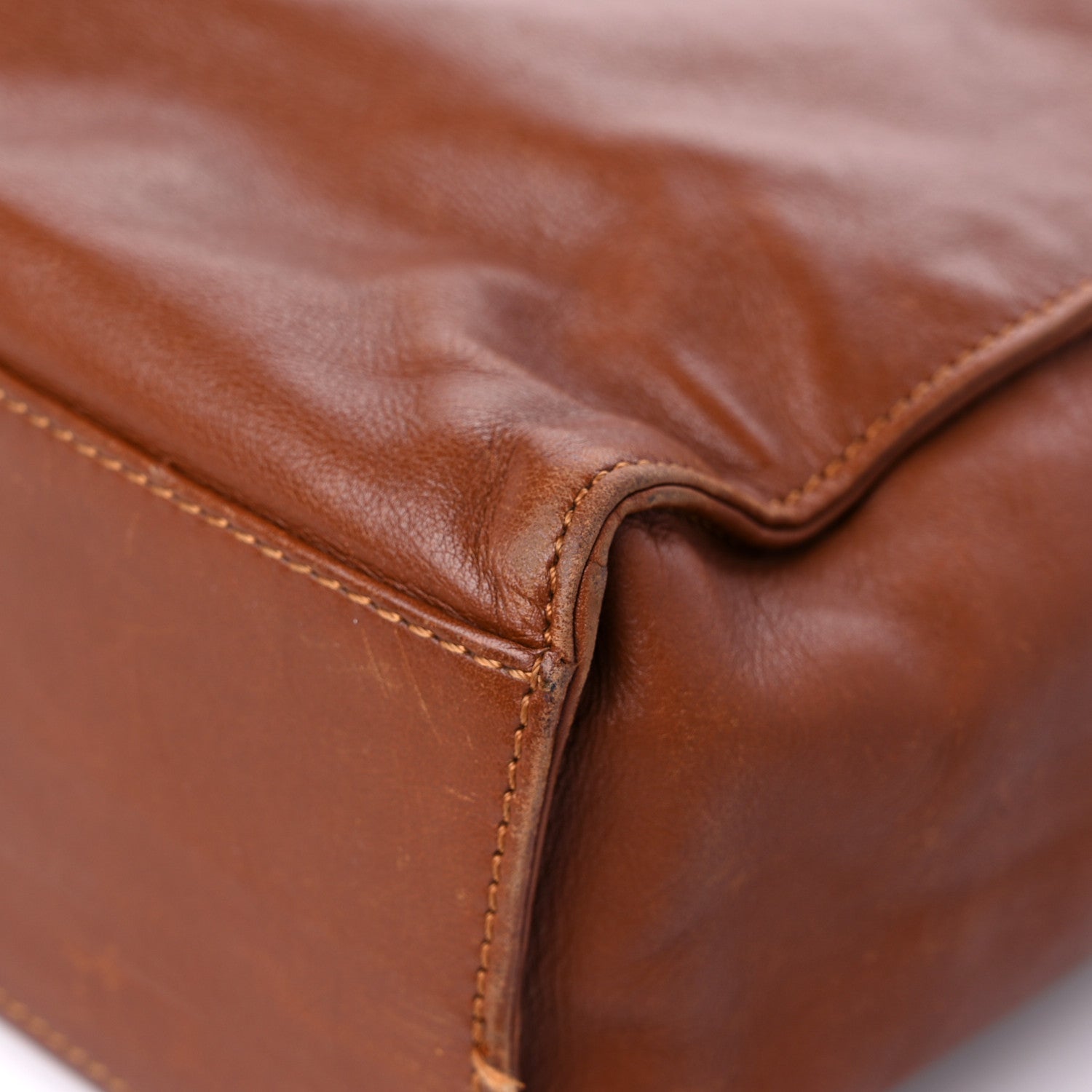 Chanel Lambskin CC Stitched Logo Tote Brown 9 of 15