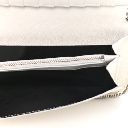 Saint Laurent Grain De Poudre Classic Zip Around Travel Wallet White 6 of 10