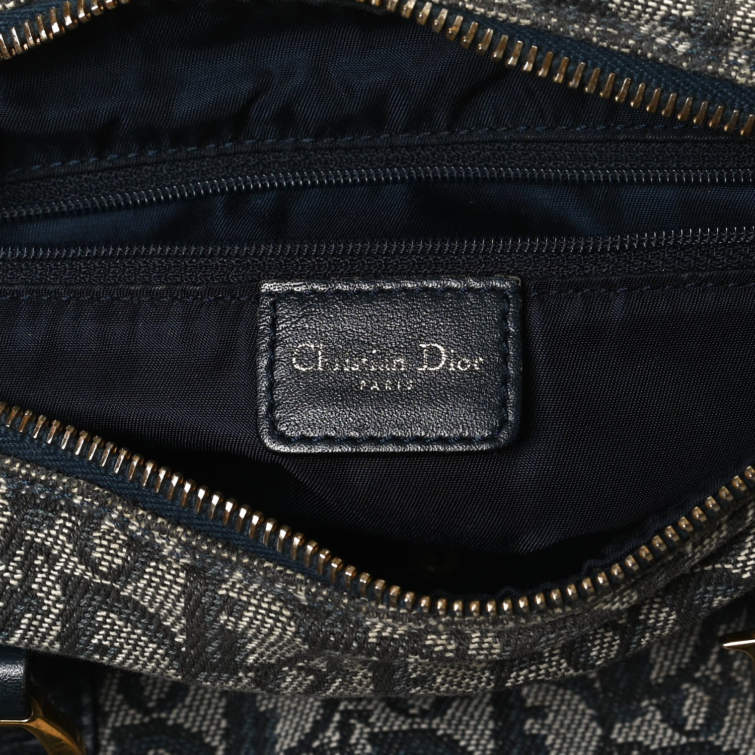 Christian Dior Denim Monogram Boston Navy 6 of 11