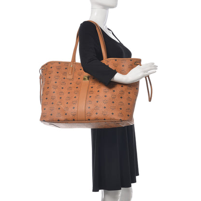 MCM Visetos Large Liz Reversible Shopper Tote Cognac 2 of 8