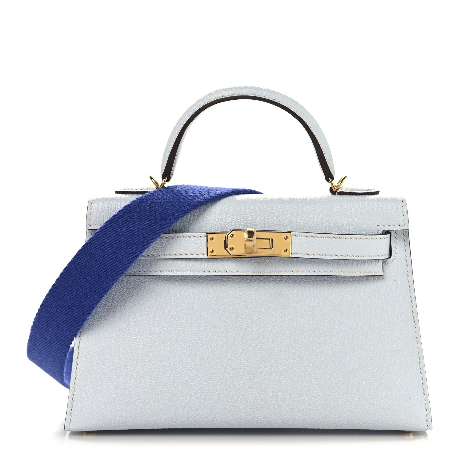 Hermes Chevre Mysore Mini Kelly Sellier 20 Bleu Brume Bleu Electrique 1 of 11