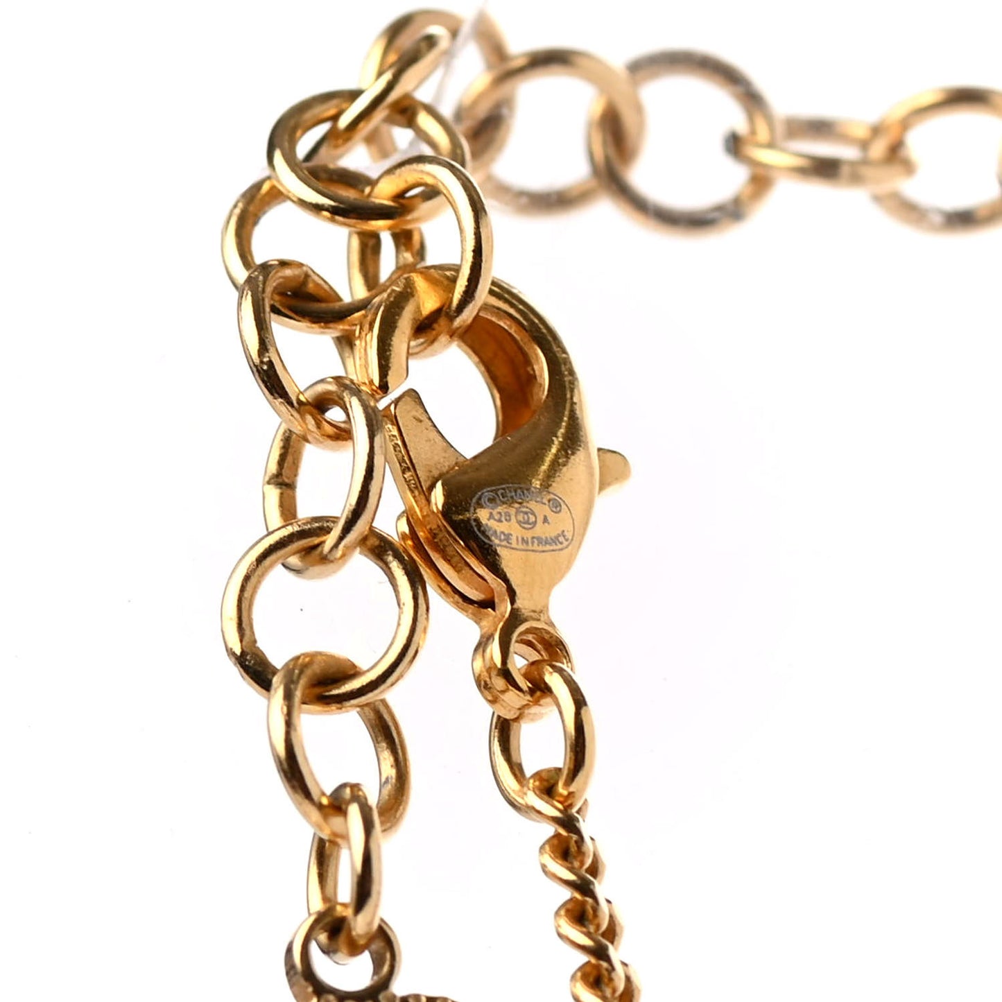 Crystal Pearl Perfume Bottle CC Necklace Black Gold